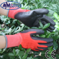 NMSAFETY 13 gauge red liner garden working safety pu gloves